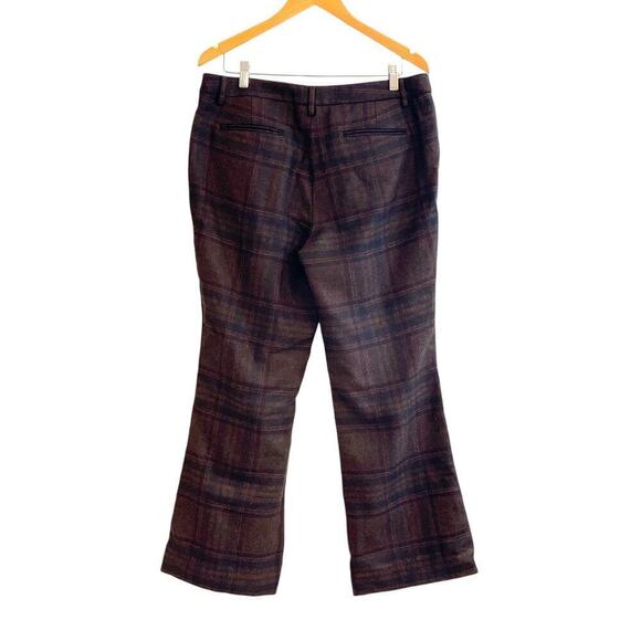 Vintage L.L. Bean Wool Plaid Pants Brown Size 16 Petite Excellent Condition - Picture 5 of 9